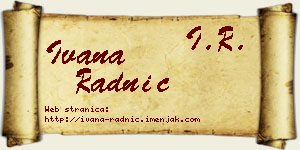 Ivana Radnić vizit kartica